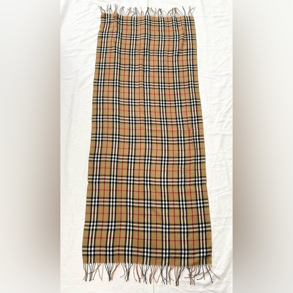 Tan Plaid Nova-Check Scarf - Picture 6 of 7